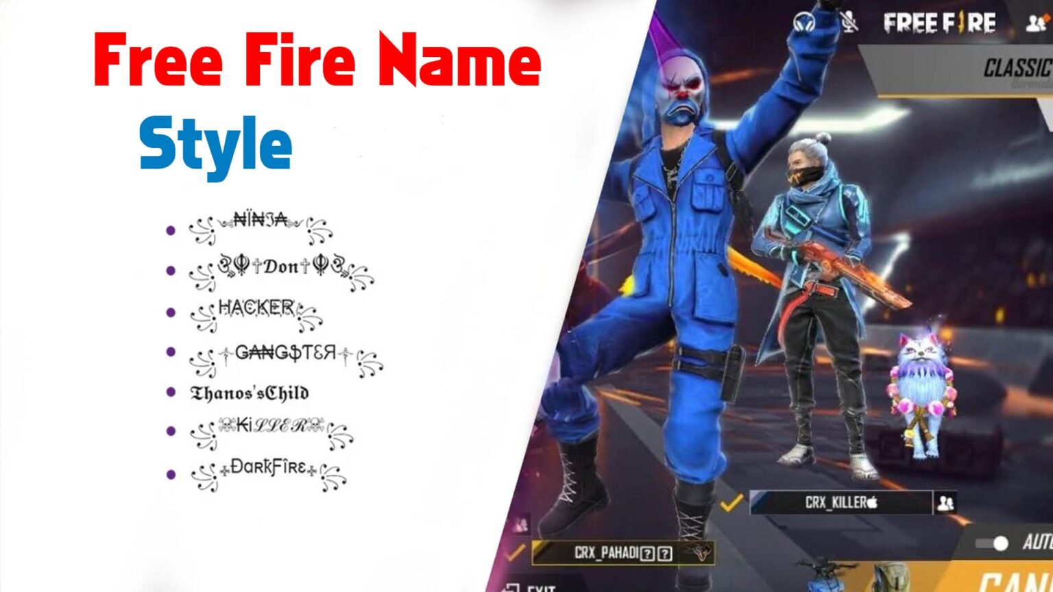 50 Ways to Get a Stylish Free Fire Name, Pet Names, Clan Names